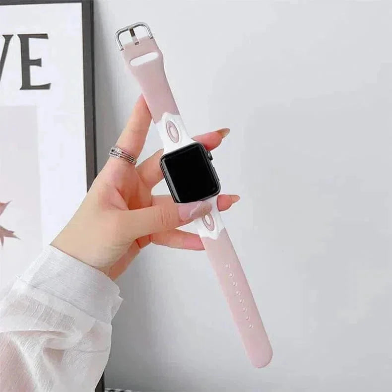 Dual Color Silicone Sport Band for Apple Watch 42 | 44 | 45 | Ultra 49 | 46mm S10