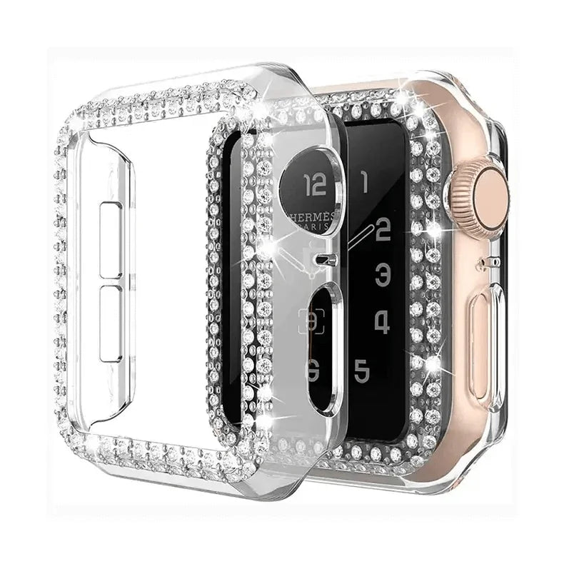 Dual Rhinestone Frame 360 Degree Hard Body Bumper for Apple Watch 40mm