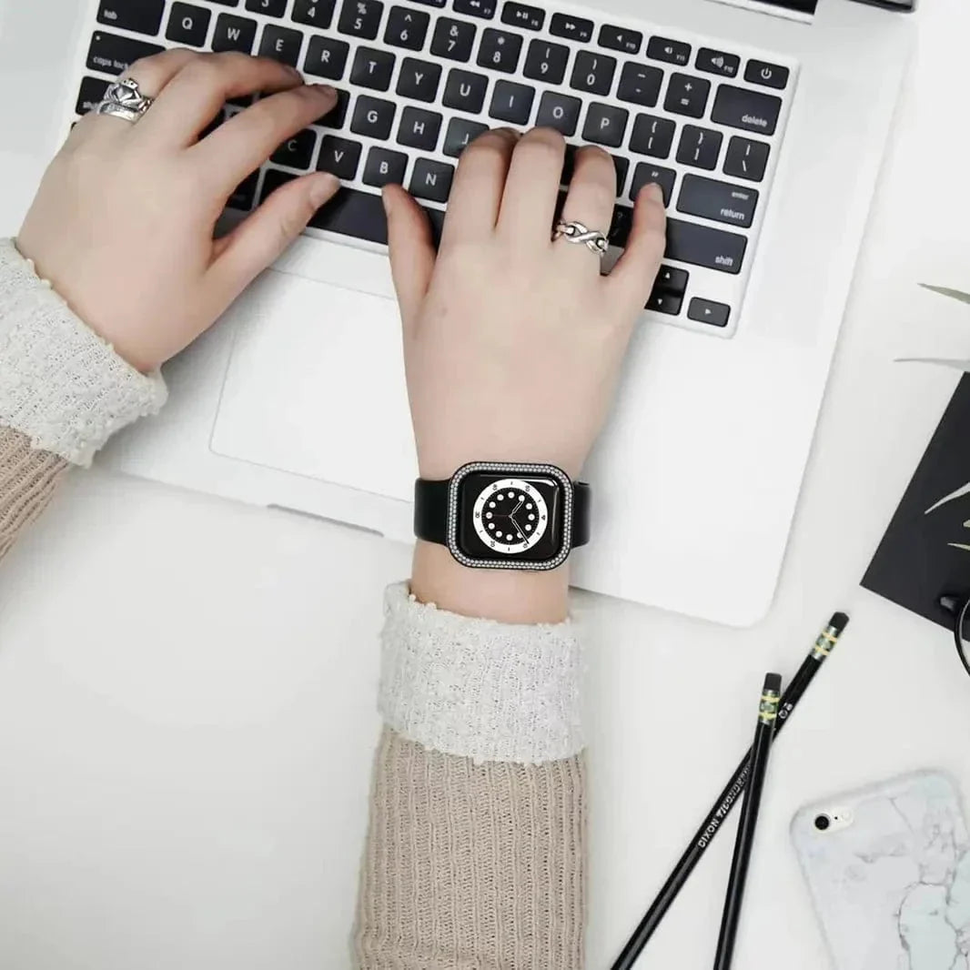 Dual Rhinestone Metal Bumper for Apple Watch 41mm