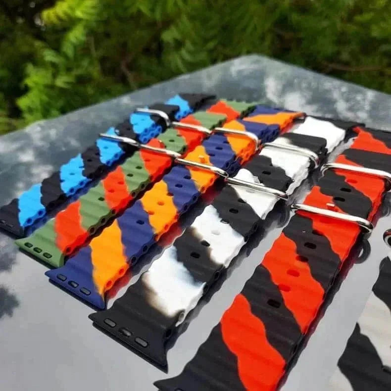 Dual Shade Ocean Silicone Soft Band for Apple Watch 42 | 44 | 45 | Ultra 49 | 46mm S10