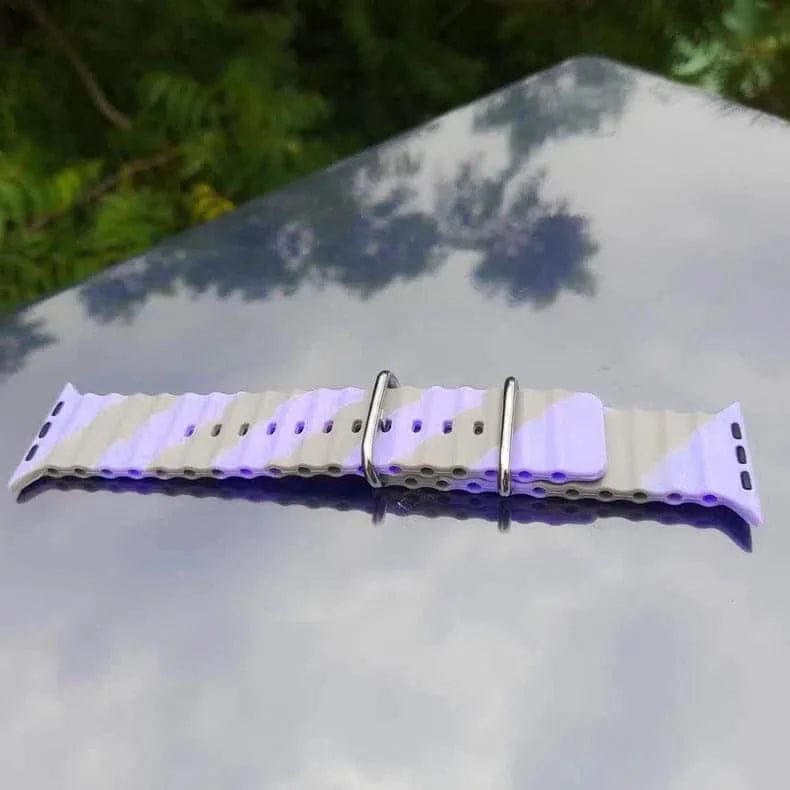 Dual Shade Ocean Silicone Soft Band for Apple Watch Watch Bands 42mm | 44mm | 45mm | Ultra 49mm / Lavender Grey