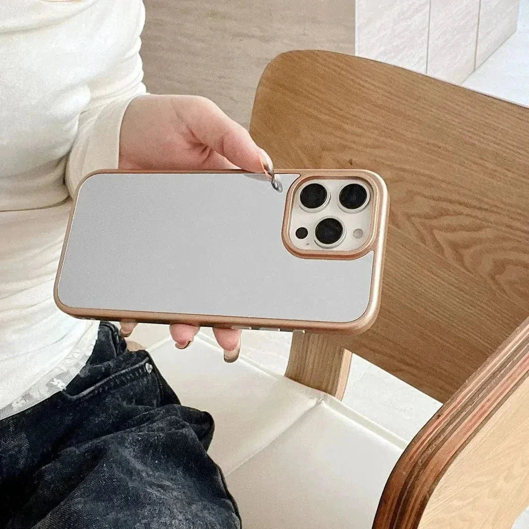 Electroplated Silver Mirror Slim Case for iPhone 14