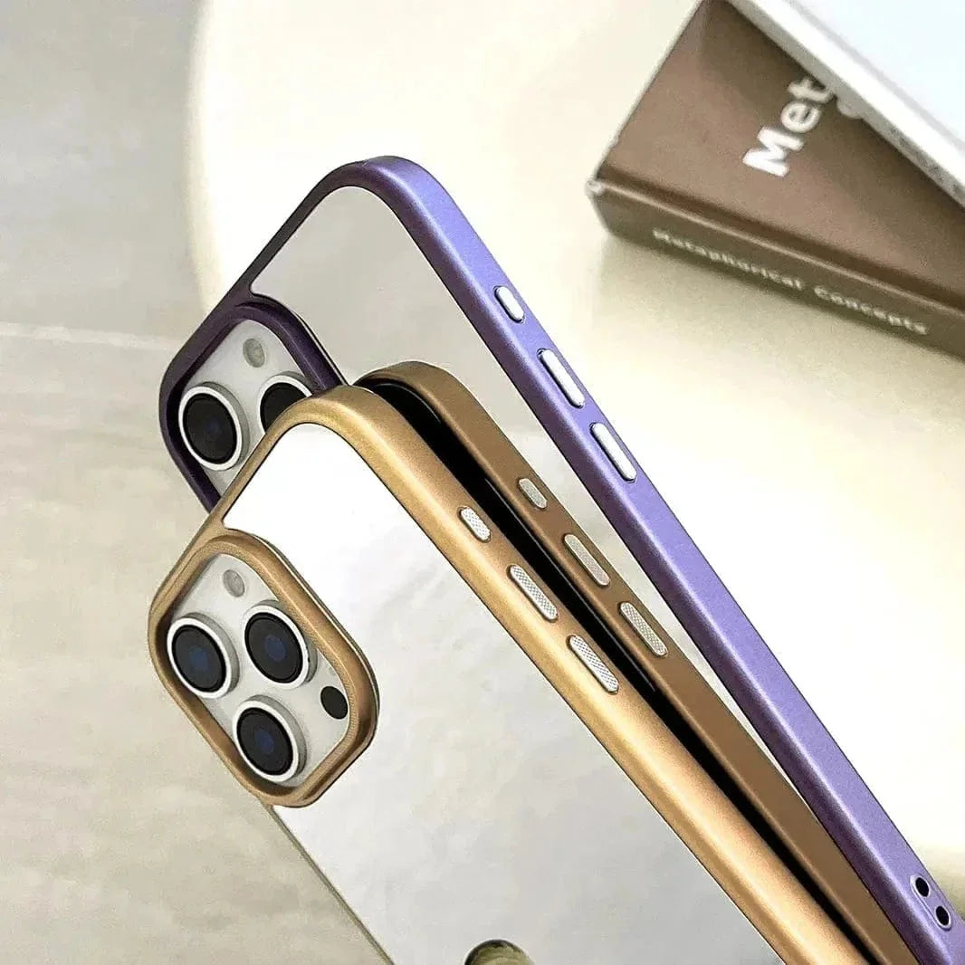 Electroplated Silver Mirror Slim Case for iPhone 15 Pro