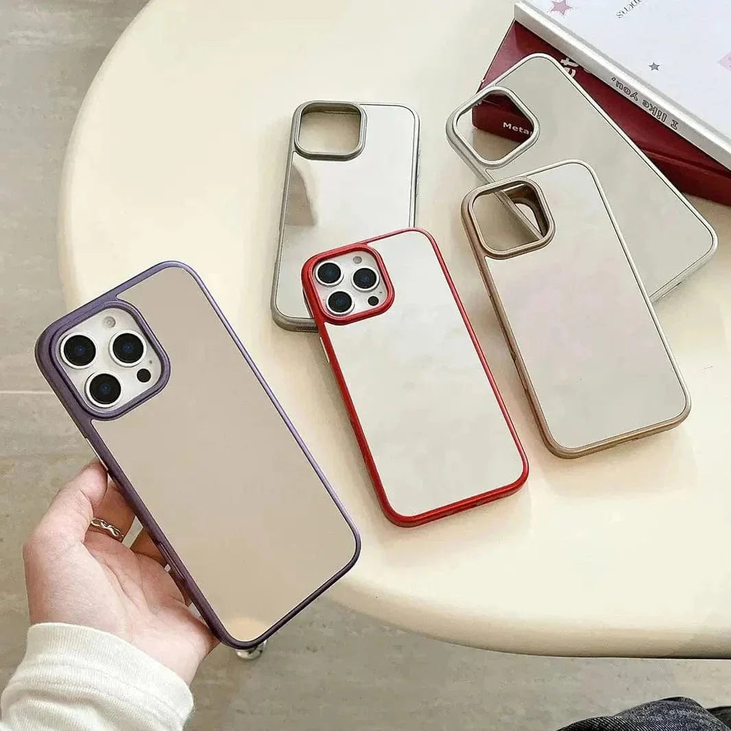 Electroplated Silver Mirror Slim Case for iPhone 16 Pro