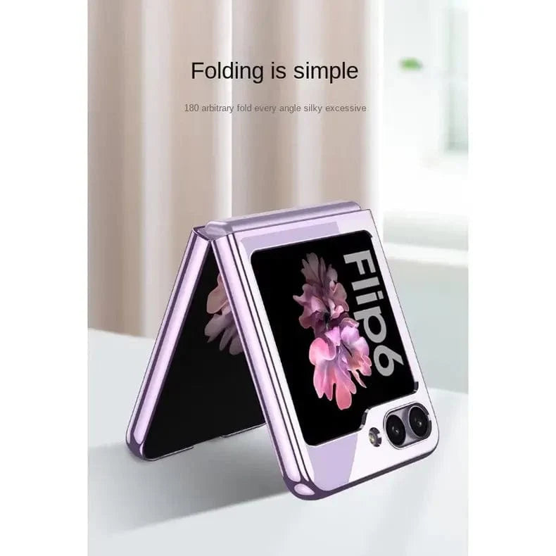 Electroplating Frame Crystal Clear Hard Phone Back Case for Samsung Galaxy Z Flip