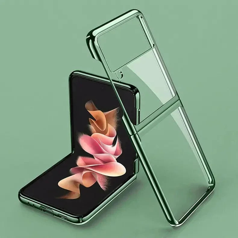 Electroplating Frame Transparent Case for Samsung Z Flip4
