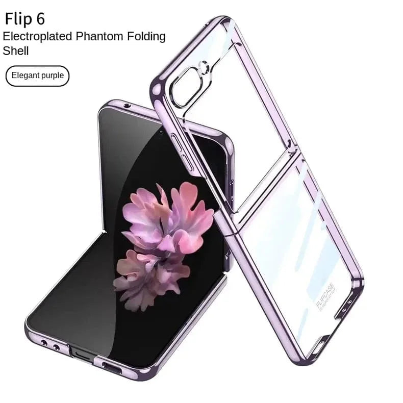 Electroplating Frame Transparent Case for Samsung Z Flip6