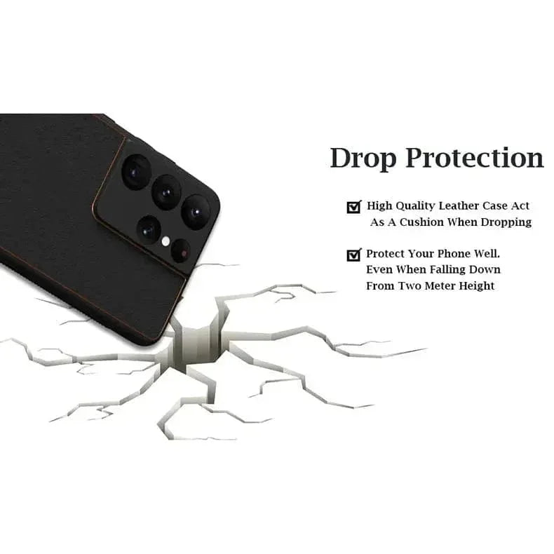 Electroplating PU Leather TPU Edge Hard Case for Samsung s20 Ultra