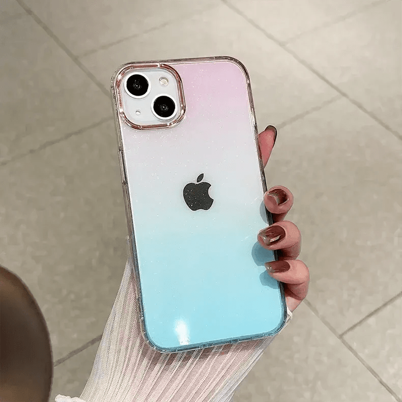 Fashion Bling Glitter Translucent Case for iPhone Back Cases iPhone 15 Pro Max / Gradient Blue