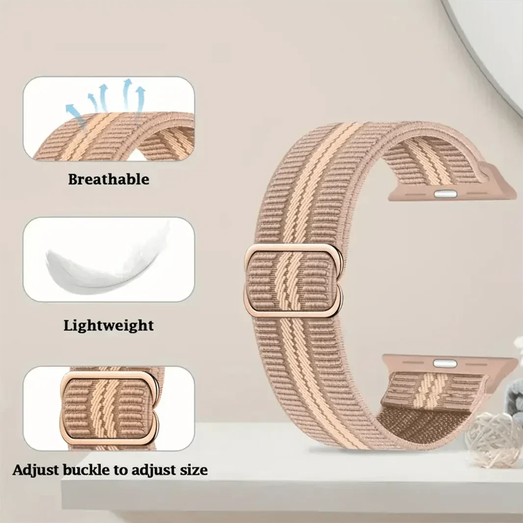 Nylon Soft Elastic Adjustable Band for Apple Watch 42 | 44 | 45 | Ultra 49 | 46mm S10 Straps & Bands