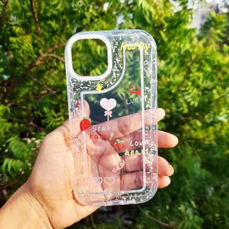 Floral Print Clear Soft Case for iPhone 14