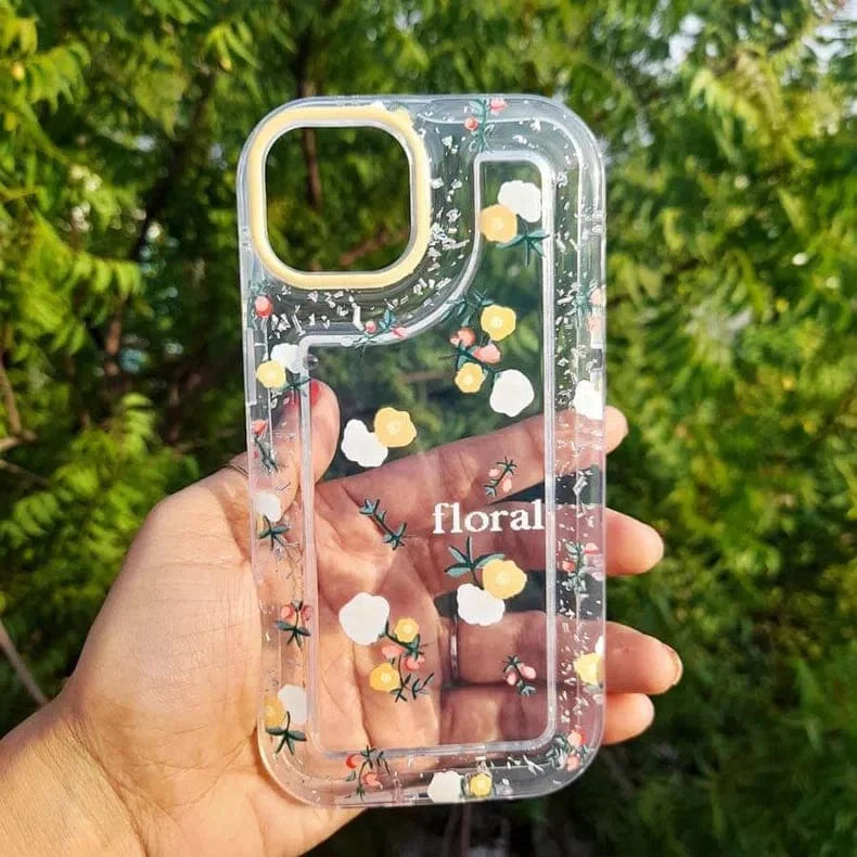 Floral Print Clear Soft Case for iPhone 14 Pro