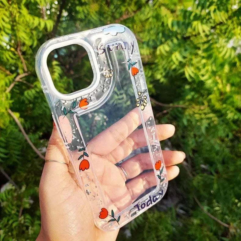 Floral Print Clear Soft Case for iPhone 14 Pro Max