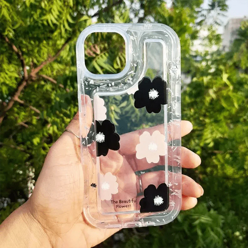 Floral Print Clear Soft Phone Back Case for Apple iPhone