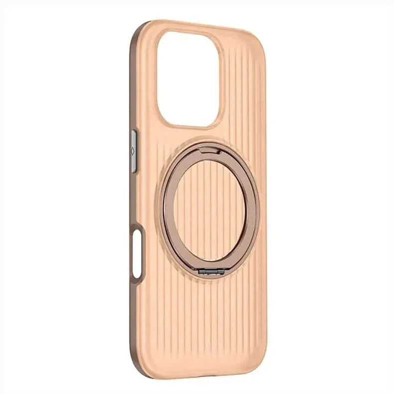 Fluted Texture Magnetic Kickstand Matte Case for iPhone 16 Pro