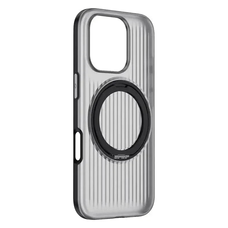 Fluted Texture Magnetic Kickstand Matte Case for iPhone 16 Pro Max