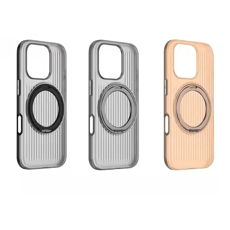 Fluted Texture Magnetic kickstand Matte Phone Back Case for Apple iPhone Back Cases