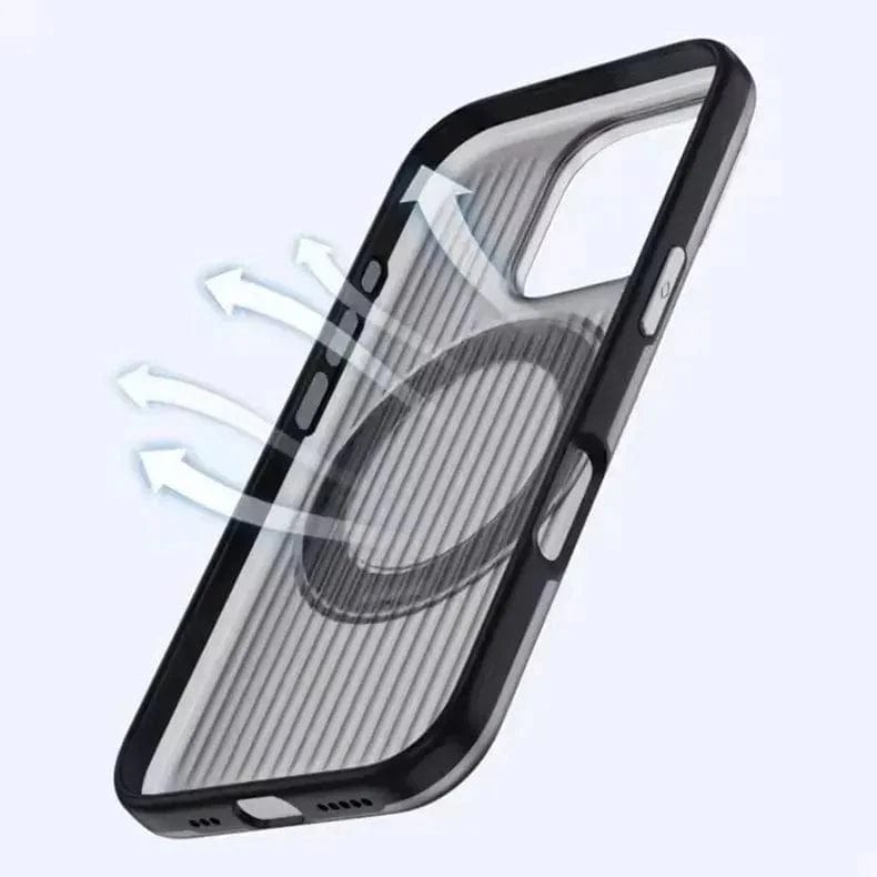 Fluted Texture Magnetic kickstand Matte Phone Back Case for Apple iPhone Back Cases