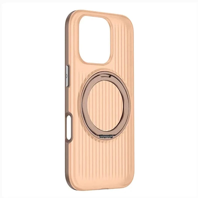 Fluted Texture Magnetic kickstand Matte Phone Back Case for Apple iPhone Back Cases iPhone 16 Pro Max / Desert Titanium / With MagSafe