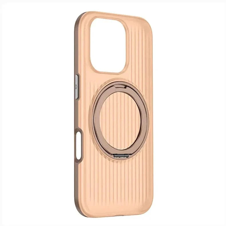 Fluted Texture Magnetic kickstand Matte Case for iPhone 15 Pro Max Desert Titanium With MagSafe Back Cases