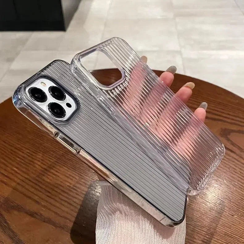 Fluted Texture Magsafe Clear Case for iPhone 16