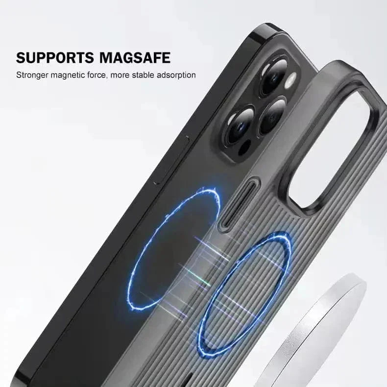 Fluted Texture Magsafe Clear Case for iPhone 16