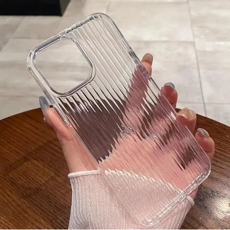 Fluted Texture Magsafe Clear Case for iPhone 16 Plus