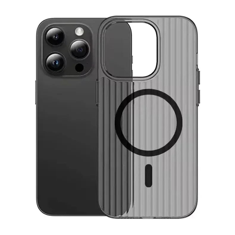 Fluted Texture Magsafe Clear Case for iPhone 16 Plus