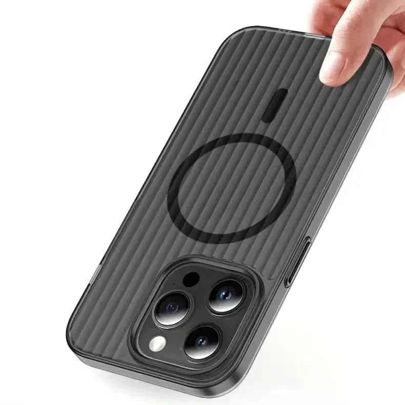 Fluted Texture Magsafe Clear Case for iPhone 16 Pro Max