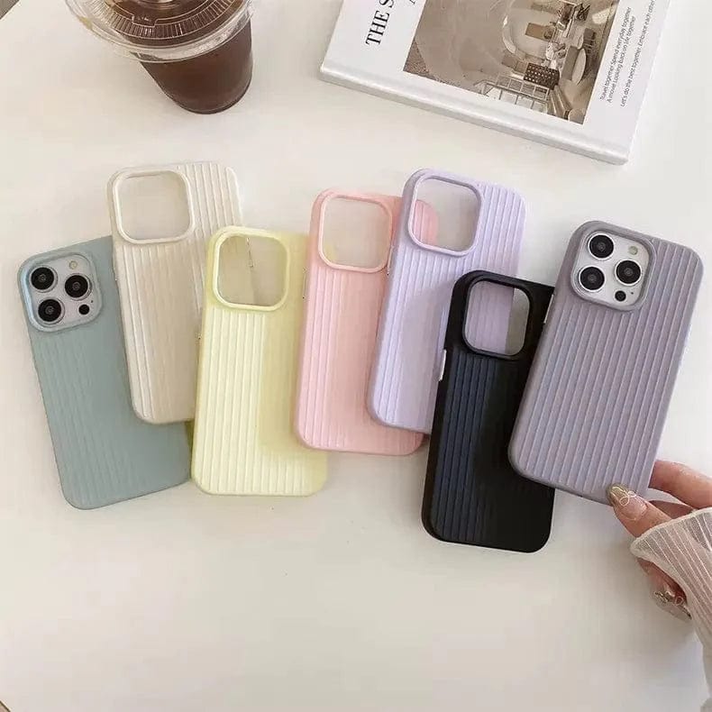 Fluted Texture MagSafe Silicone Soft Touch MagSafe PC Case for iPhone Back Cases