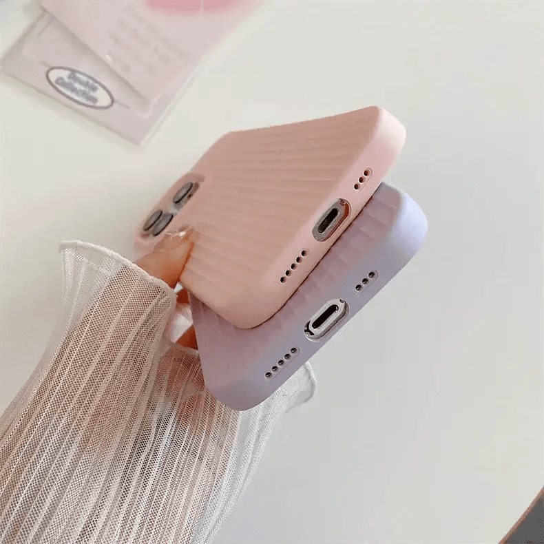 Fluted Texture MagSafe Silicone Soft Touch MagSafe PC Case for iPhone Back Cases