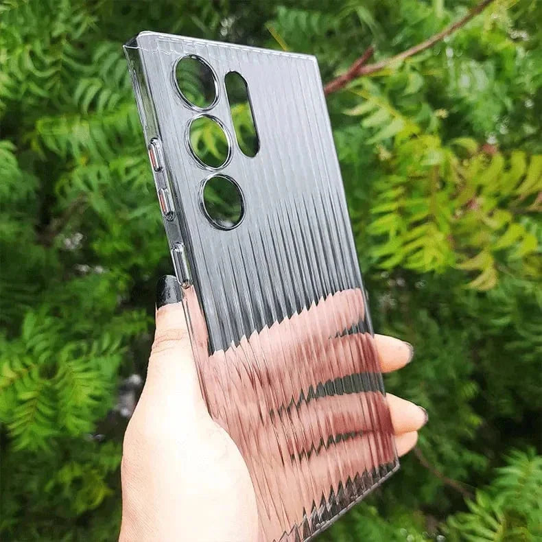 Fluted Texture MagSafe Transparent Case for Samsung S23 Ultra