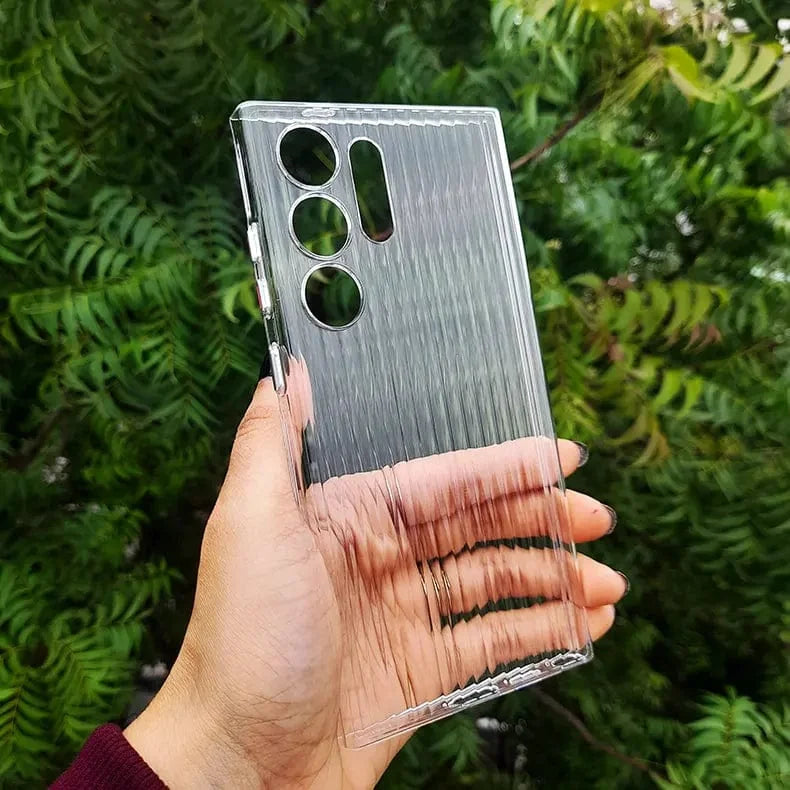 Fluted Texture MagSafe Transparent Case for Samsung S23 Ultra