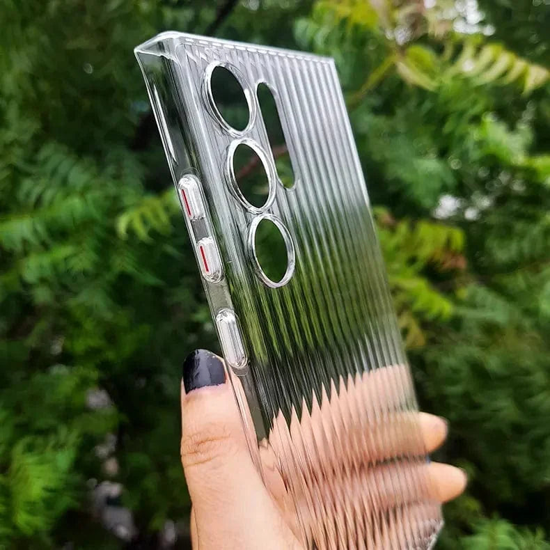 Fluted Texture MagSafe Transparent Case for Samsung S23 Ultra