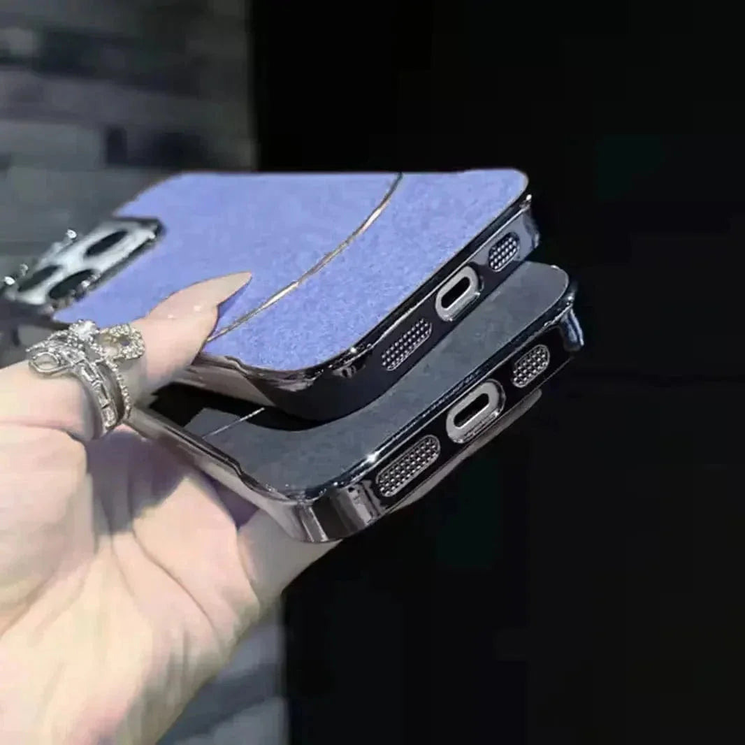 Frameless Shiny Hard Fabric Case for iPhone 15