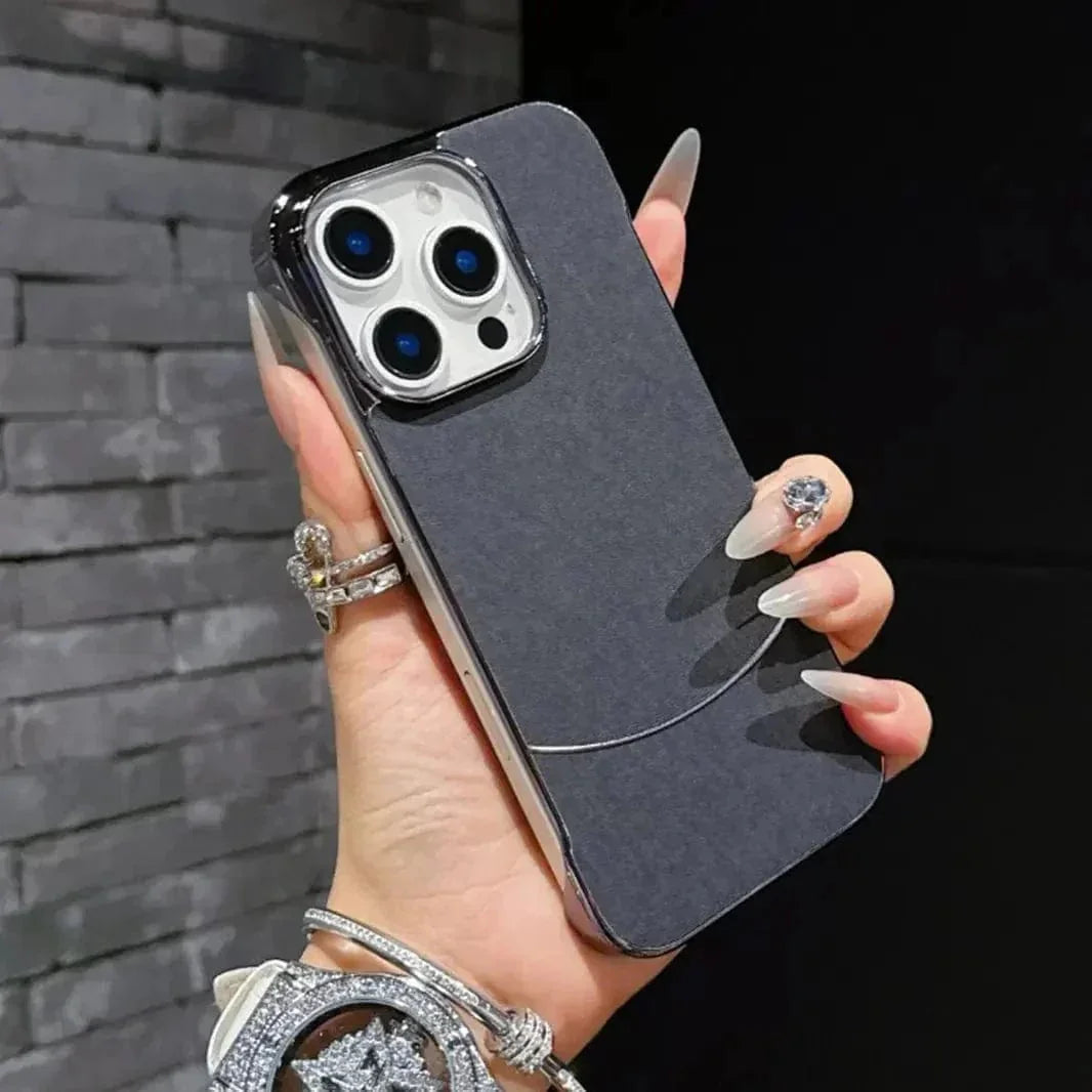 Frameless Shiny Hard Fabric Case for iPhone 15