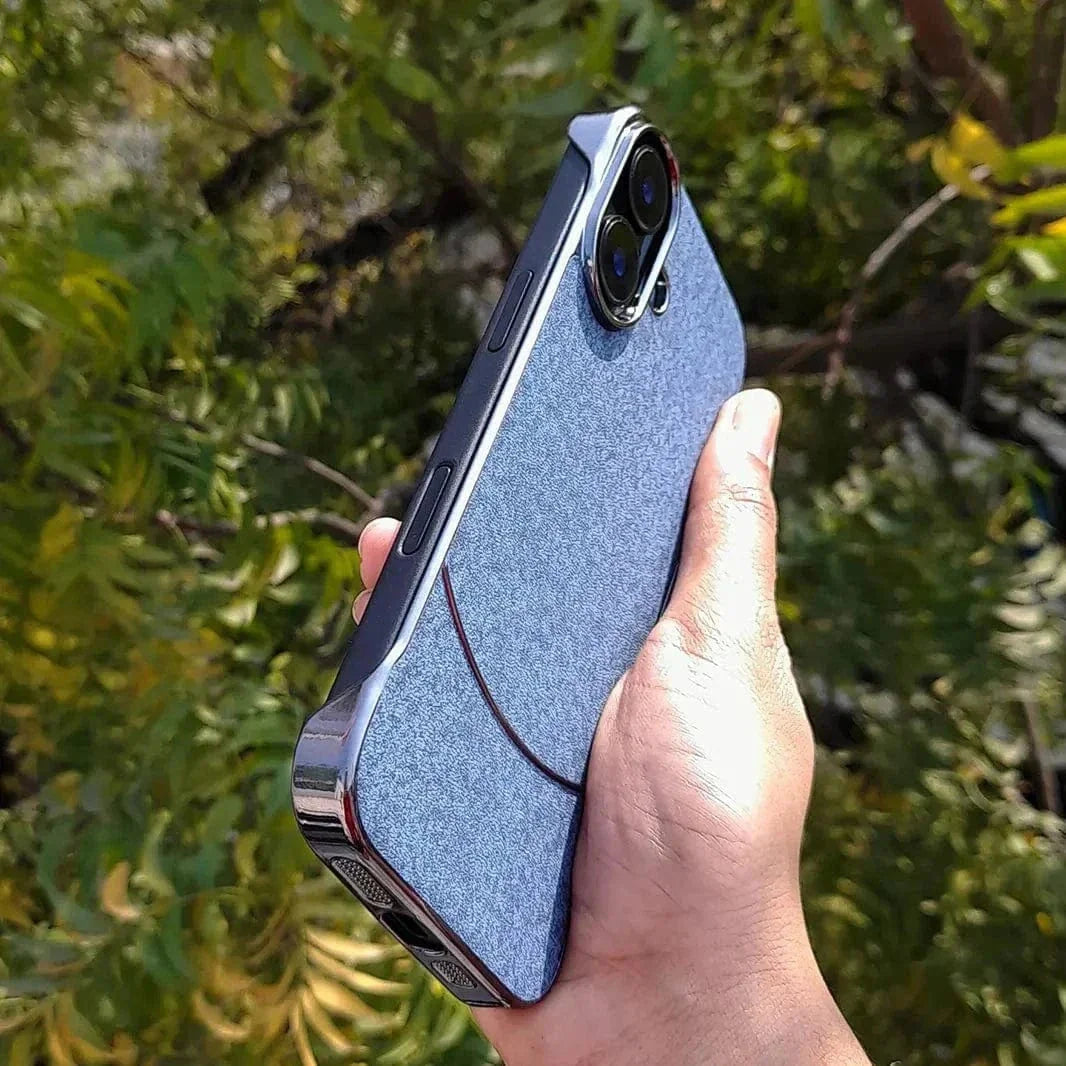 Frameless Shiny Hard Fabric Case for iPhone 15 Pro Max