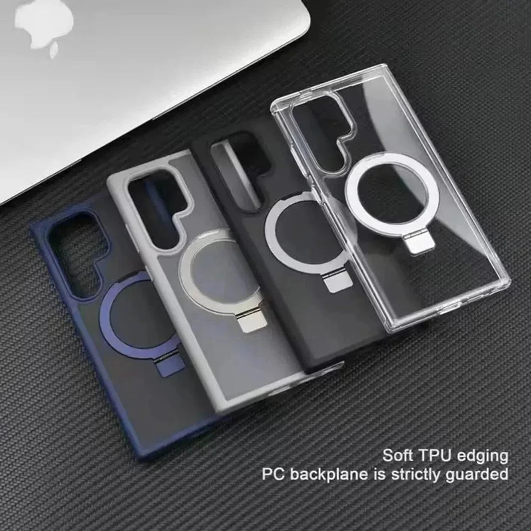 Frosted Magnetic MagSafe KickStand Matte Hard Case for Samsung S25 Plus