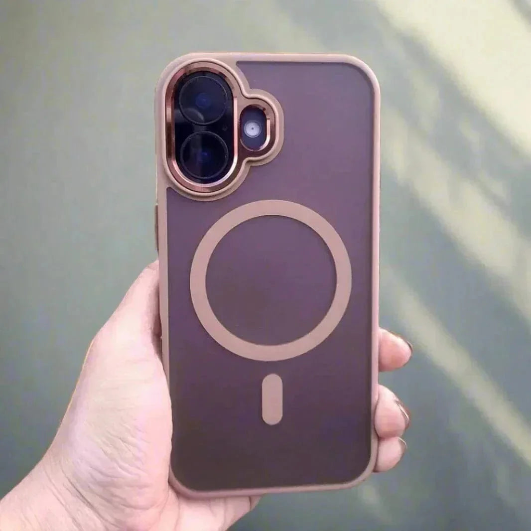 Frosted Magsafe Metal Keys Hard Back Soft Edge Case for iPhone 16 Plus