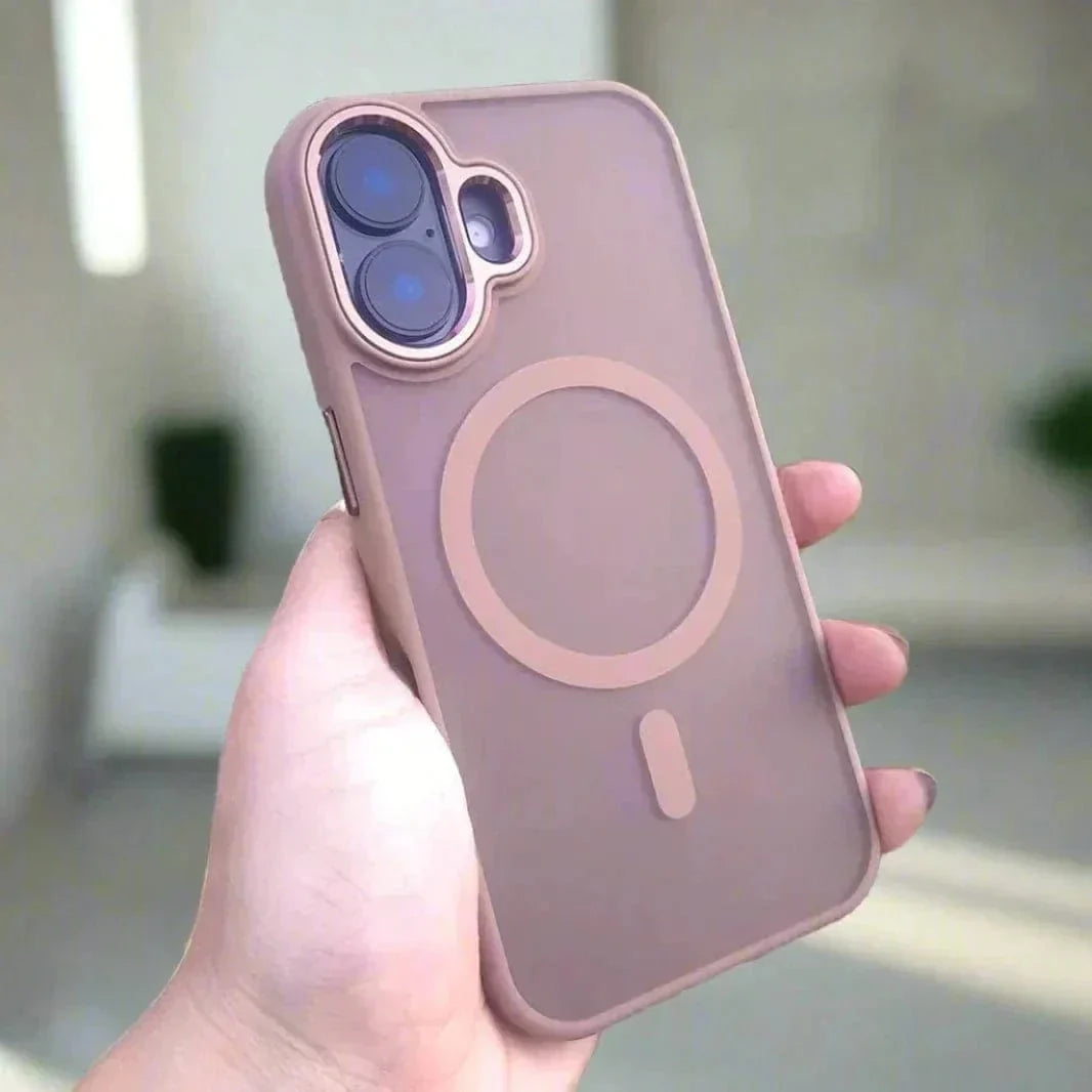 Frosted Magsafe Metal Keys Hard Back Soft Edge Case for iPhone 16 Plus