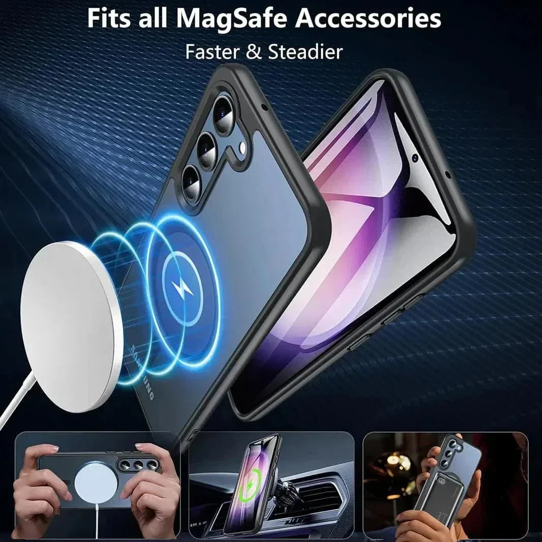 Frosted Semi Transparent MagSafe Case for Samsung S25 Ultra