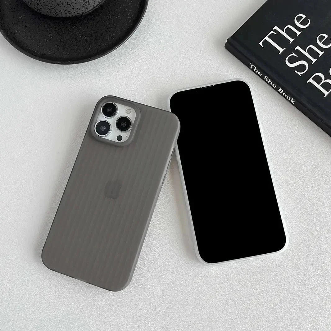 Frosted Ultra-Thin Slim Matte Fluted Case for iPhone 15