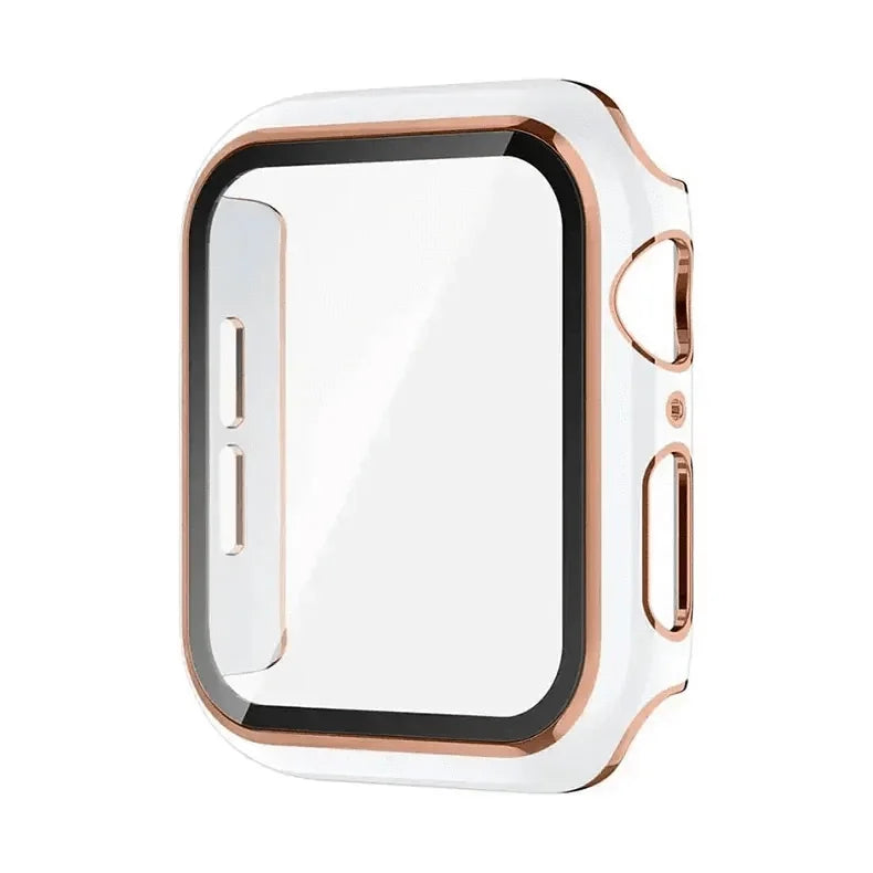 Glossy Chrome Hard PC Built-in Glass Cover for Apple Watch 40mm