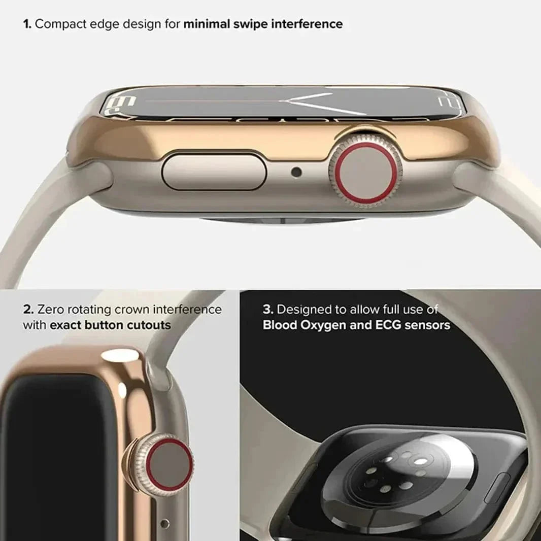 Glossy Metal Aluminium Alloy Bumper for Apple Watch 44mm