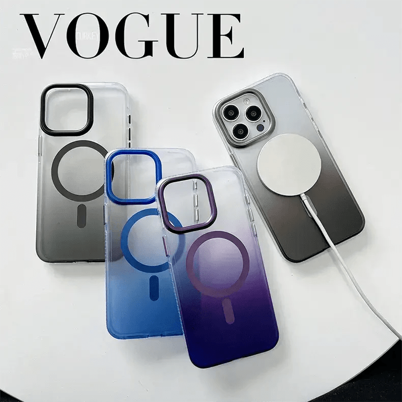 Gradient Color Frosted Magnetic Magsafe Case for iPhone Back Cases