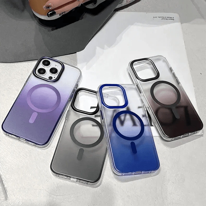 Gradient Color Frosted Magnetic Magsafe Case for iPhone Back Cases