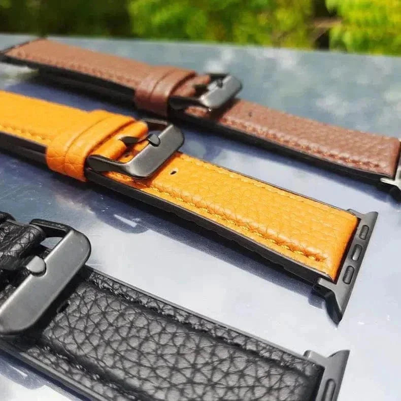 Grainy Leather Texture Silicone Band for Apple Watch 38 | 40 | 41 | 42mm S10