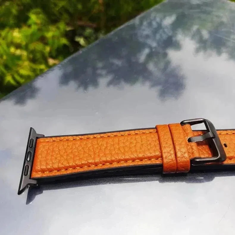 Grainy Leather Texture Silicone Band for Apple Watch 42 | 44 | 45 | Ultra 49 | 46mm S10