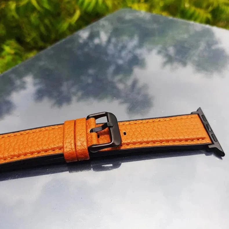 Grainy Leather Texture Silicone Rubber Band for Apple Watch Watch Bands