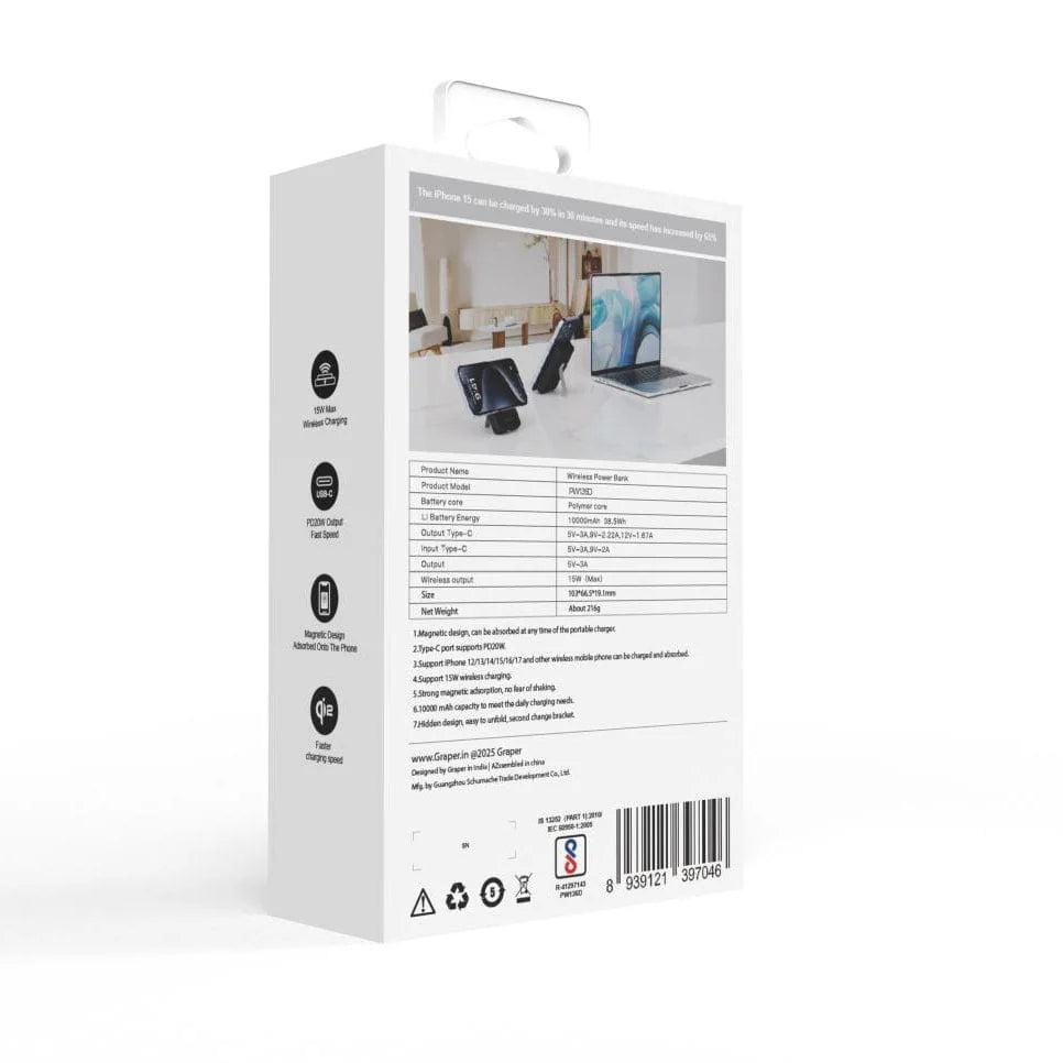 Graper PW136D 10000mAh Magnetic Power Bank